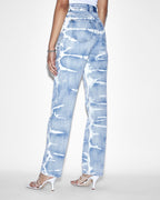 Womens Playback Motley Straight Denim Jeans - Multi Colour