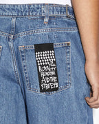 Womens Low Rider Heritage Trashed Baggy Denim Jeans - Denim