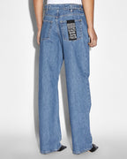 Womens Low Rider Heritage Trashed Baggy Denim Jeans - Denim