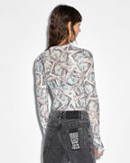 Womens Paper Ls Tee Fitted Fashion Tops - Multi Colour