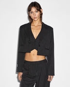 WOMENS LONDON CROP BLAZER PINSTRIPE JACKETS