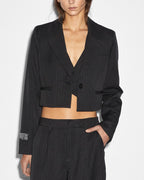 WOMENS LONDON CROP BLAZER PINSTRIPE JACKETS