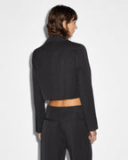 WOMENS LONDON CROP BLAZER PINSTRIPE JACKETS