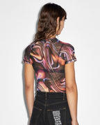 WOMENS VISIONS MESH SS TEE FASHION TOPS