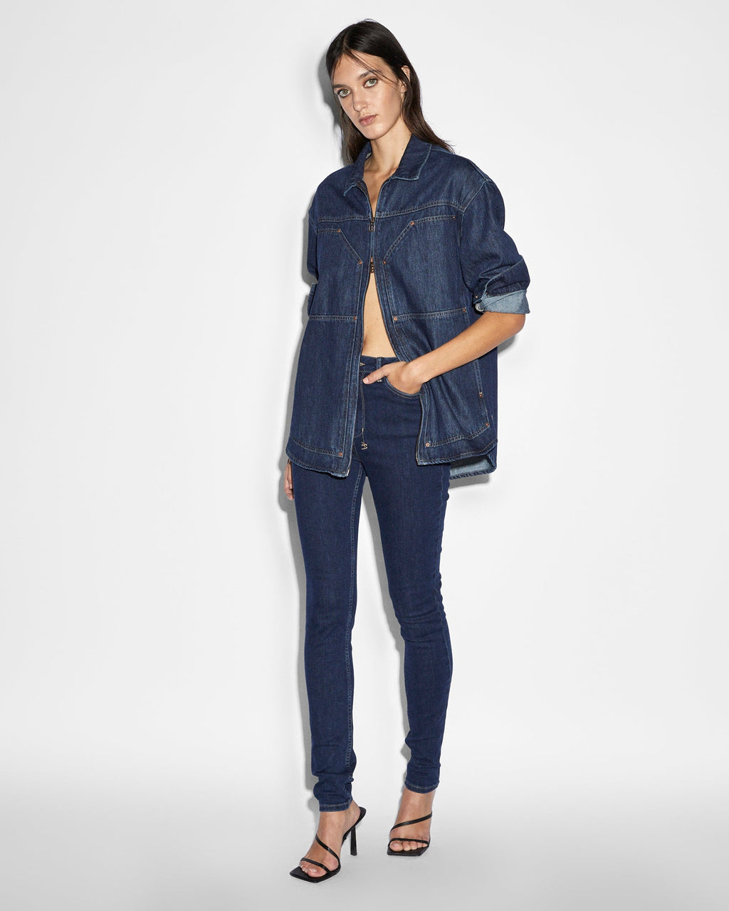 Womens Hi N Wasted Xtra Legacy Skinny Denim Jeans - Denim