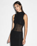Womens Tonik Milano Dress Black Slim Knitwear - Black