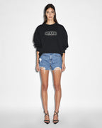 Womens Sott Burst Boxy Crew Jet Black Boxy Fleece - Black