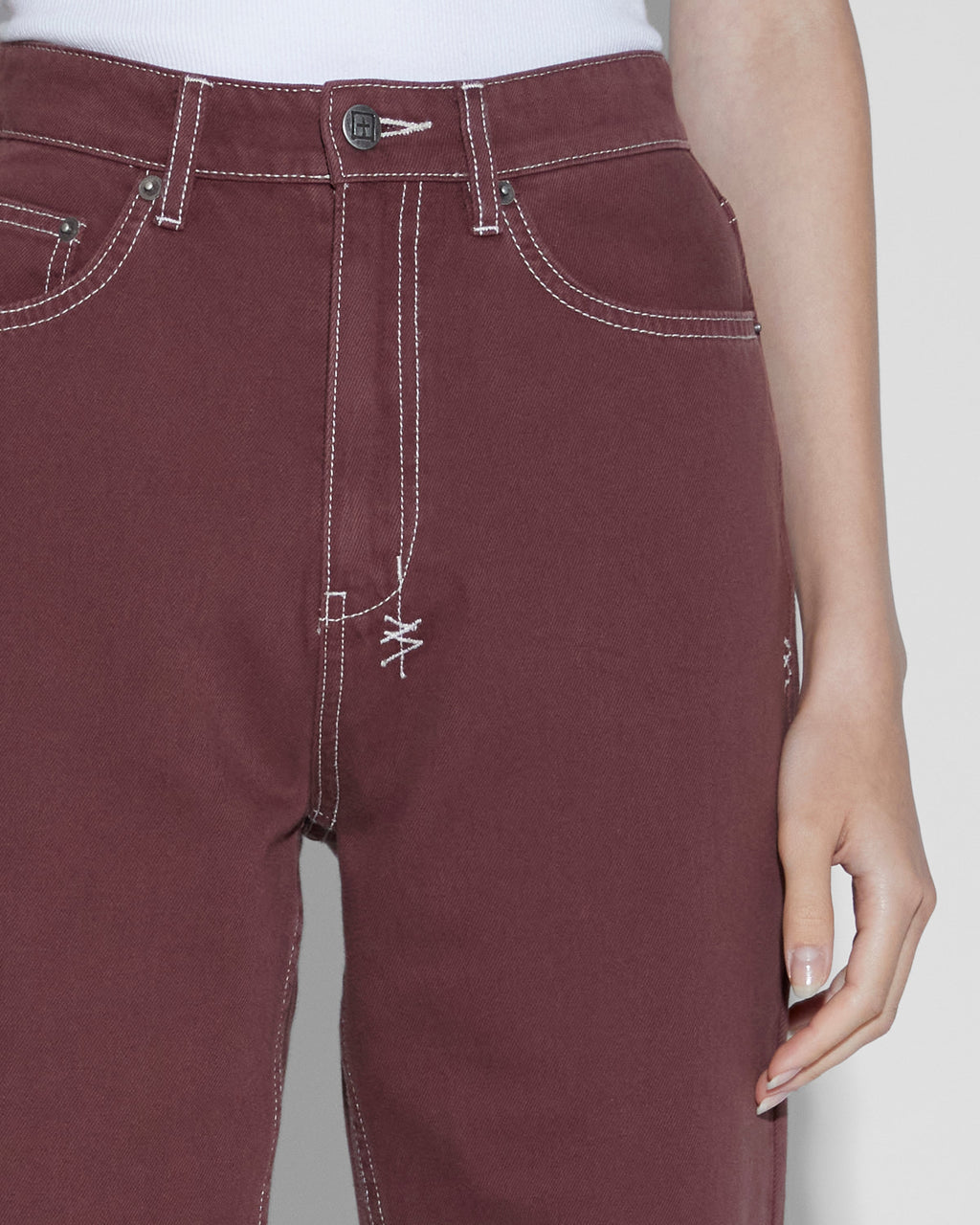 Womens Playback Andorra Straight Denim Jeans - Burgundy