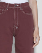 Womens Playback Andorra Straight Denim Jeans - Burgundy