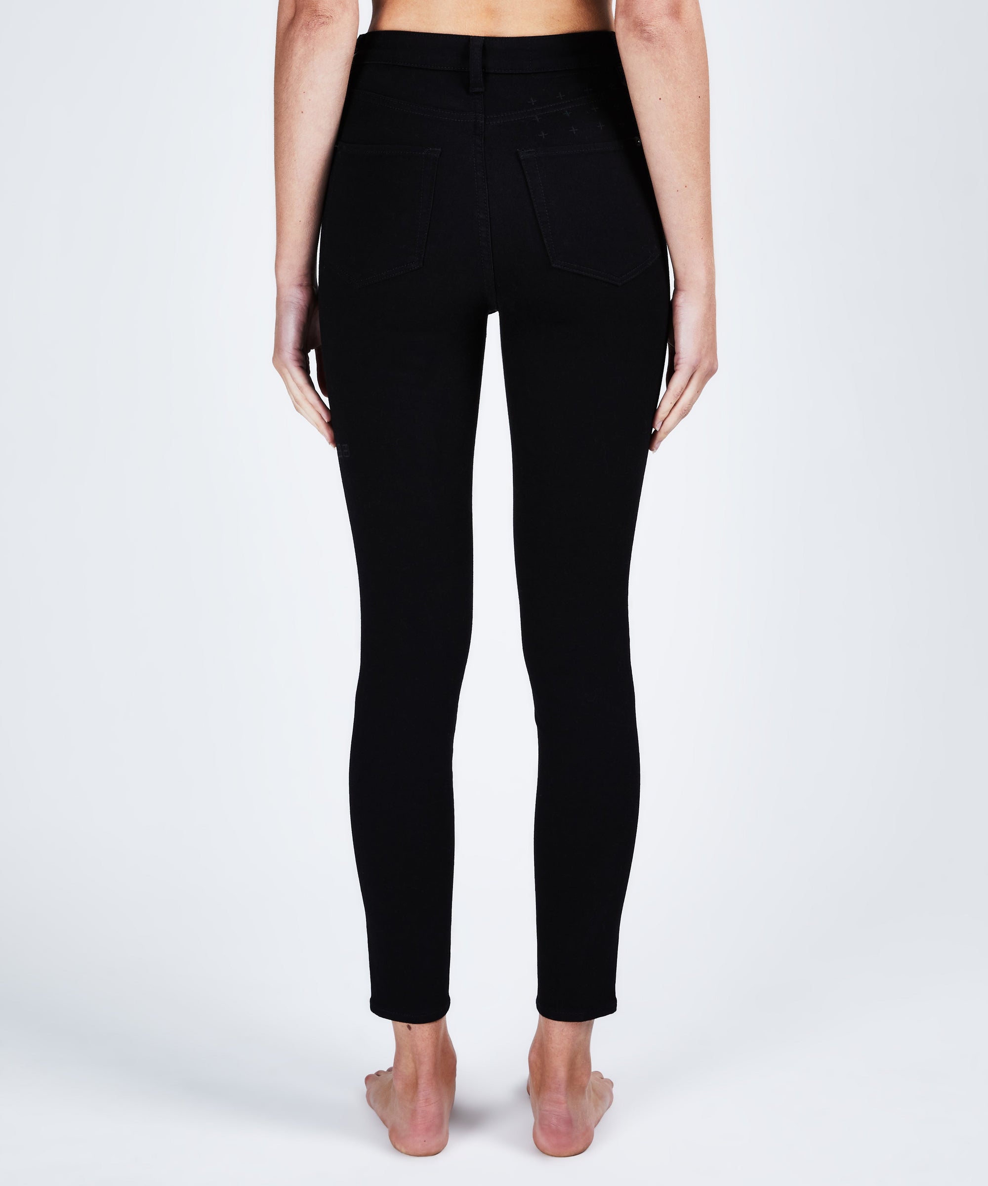 WOMENS  HI N WASTED PITCH BLACK SKINNY DENIM JEANS