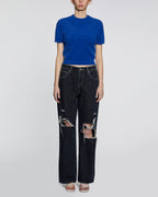 WOMENS CYBER SS KNIT TOP COBALT KNITWEAR