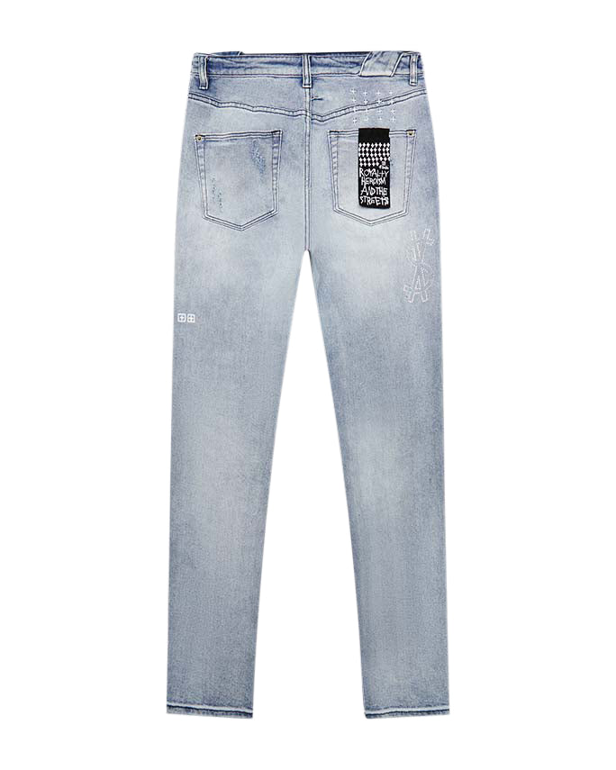 Mens Chitch Miami Philly Blue Slim Denim Jeans - Denim