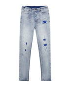 Mens Chitch Miami Philly Blue Slim Denim Jeans - Denim