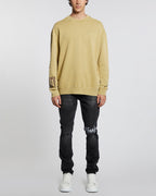 Mens Crowded Kash Crew Patrol Regular Fleece - Khaki
