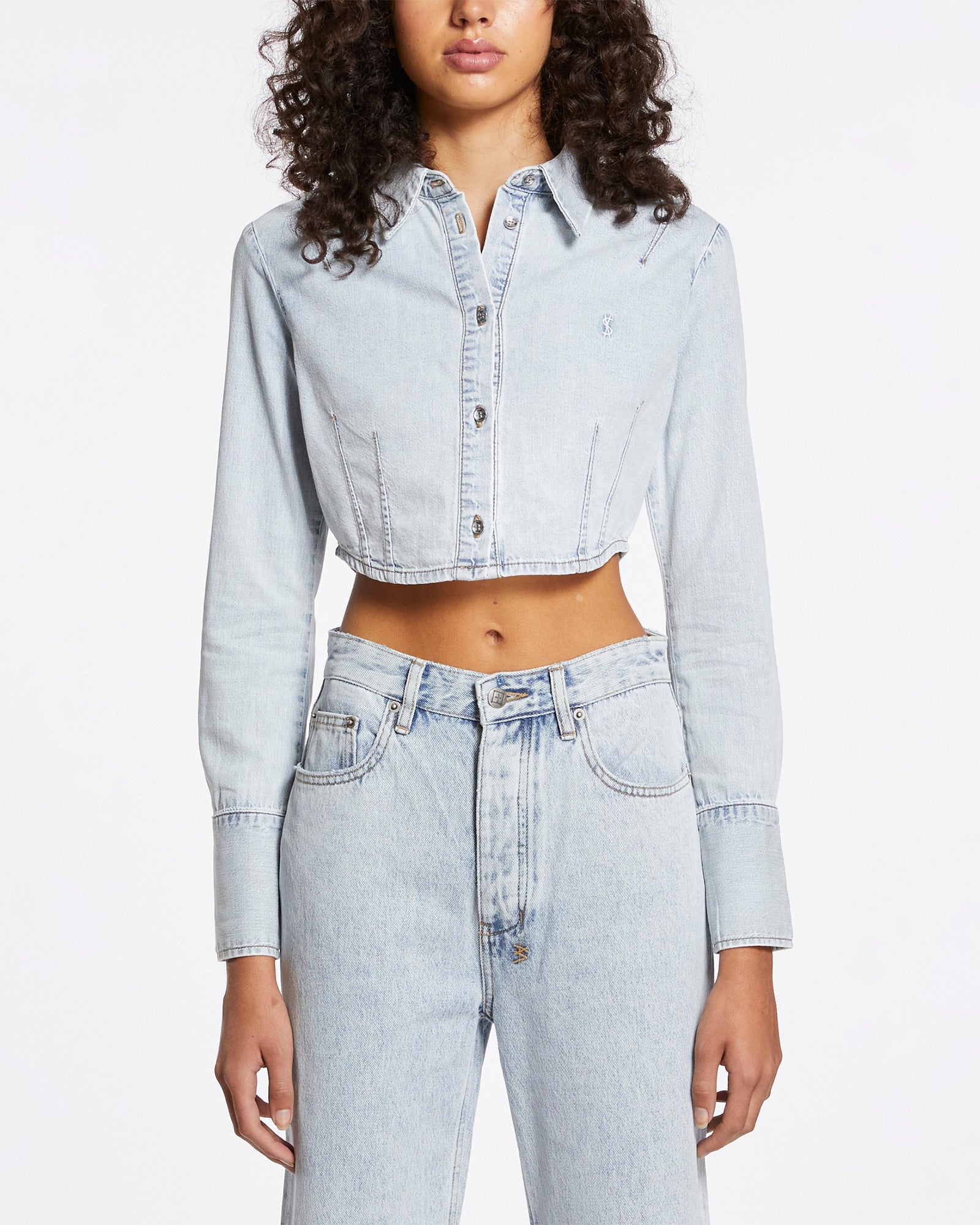 WOMENS  TUCKED CROP SHIRT MUSE SLIM SHIRTS