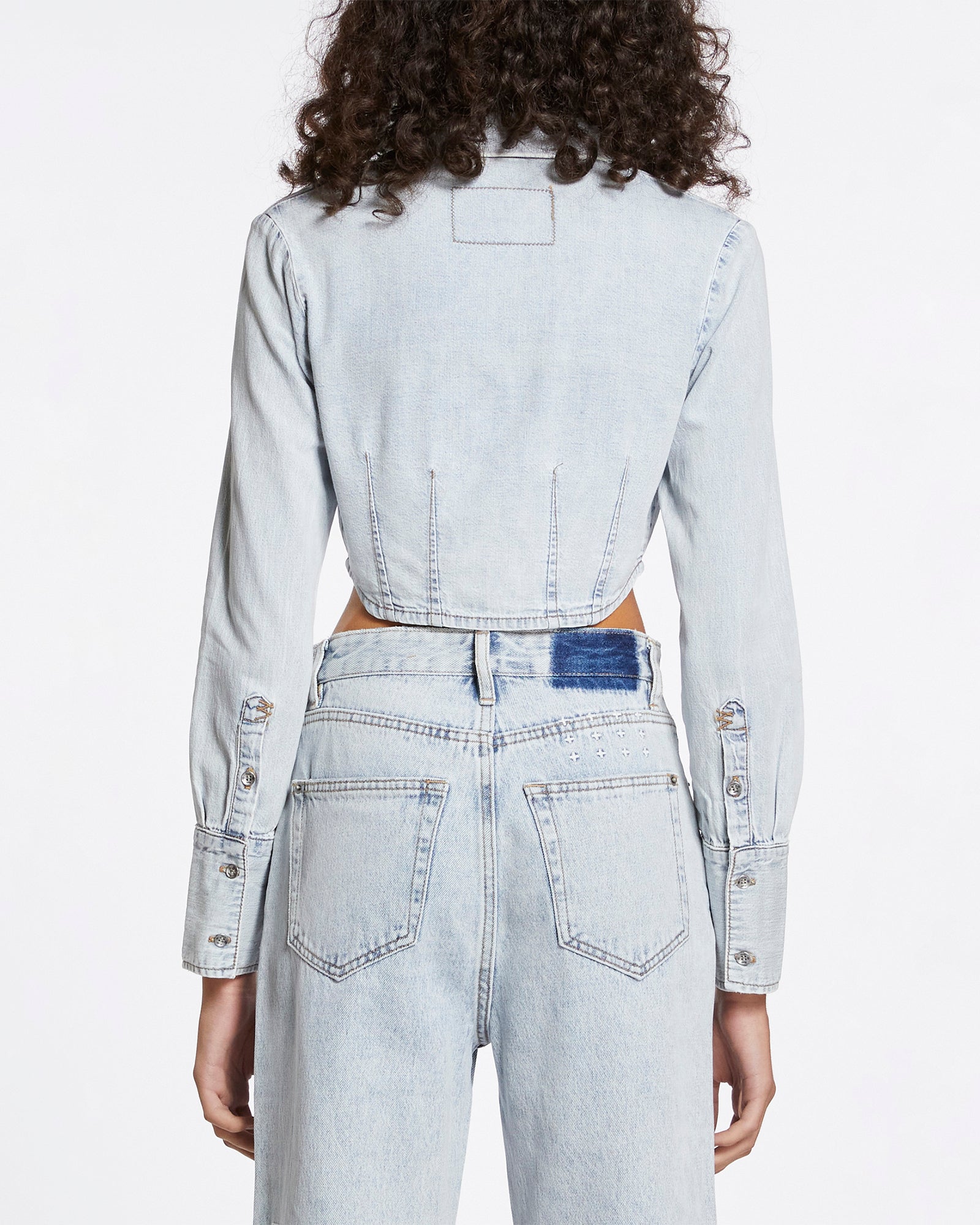 WOMENS  TUCKED CROP SHIRT MUSE SLIM SHIRTS