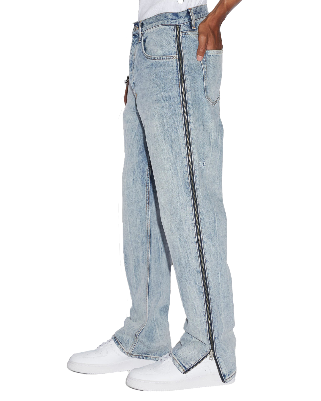 MENS ANTI K ZIPPED DYNAMITE RELAXED DENIM JEANS