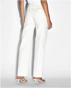 Womens Playback Sugar Rush Panel Straight Denim Jeans - White