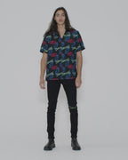 Mens Glow Resort Ss Shirt Black Regular Shirts - White