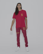Mens Ksubi 23 Biggie Ss Tee Red Oversized Tees - Red