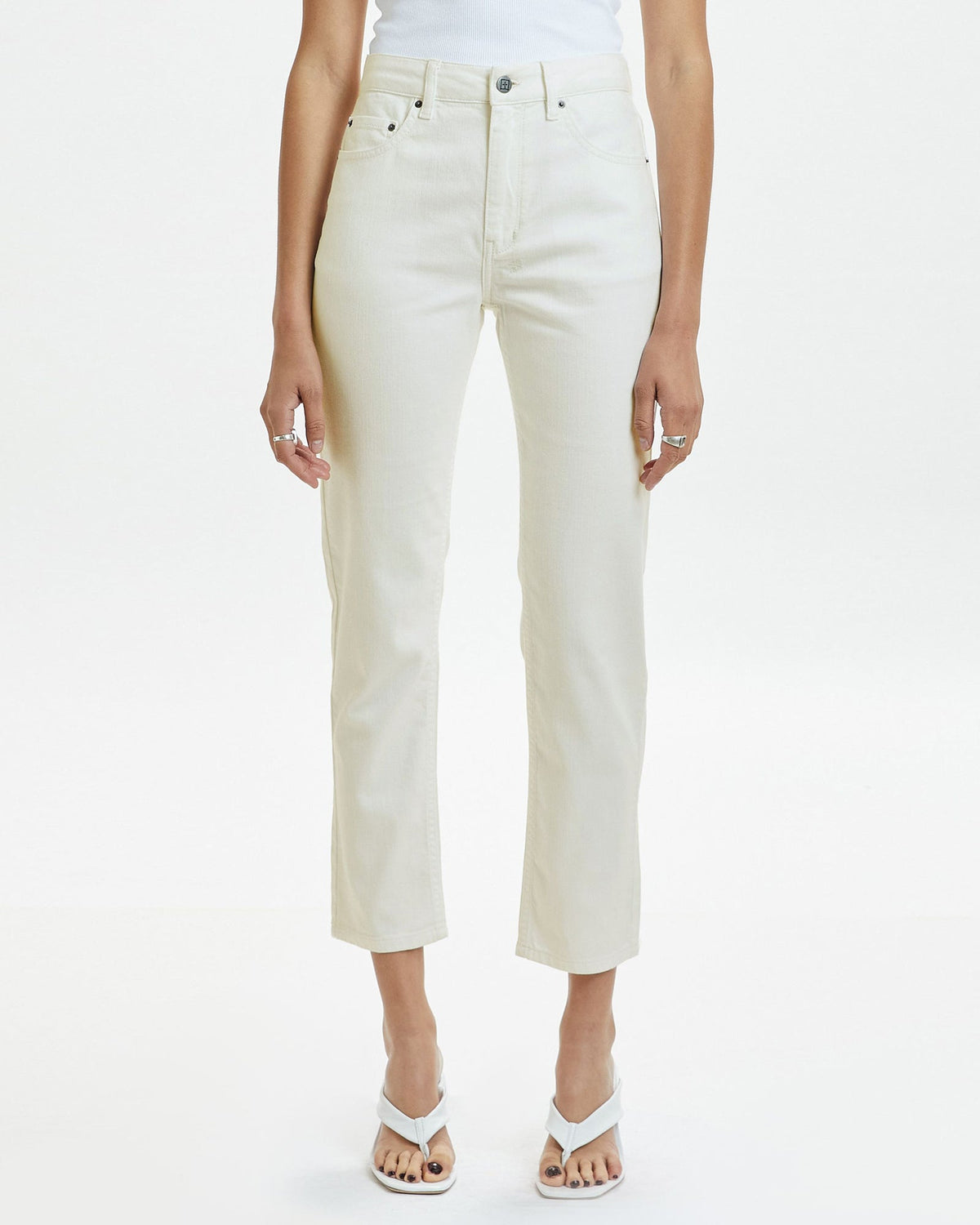 WOMENS NINE O ECRU DENIM JEANS