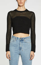 WOMENS DIVIDE SWEATER BLACK KNITWEAR