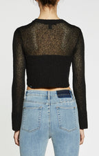 WOMENS DIVIDE SWEATER BLACK KNITWEAR