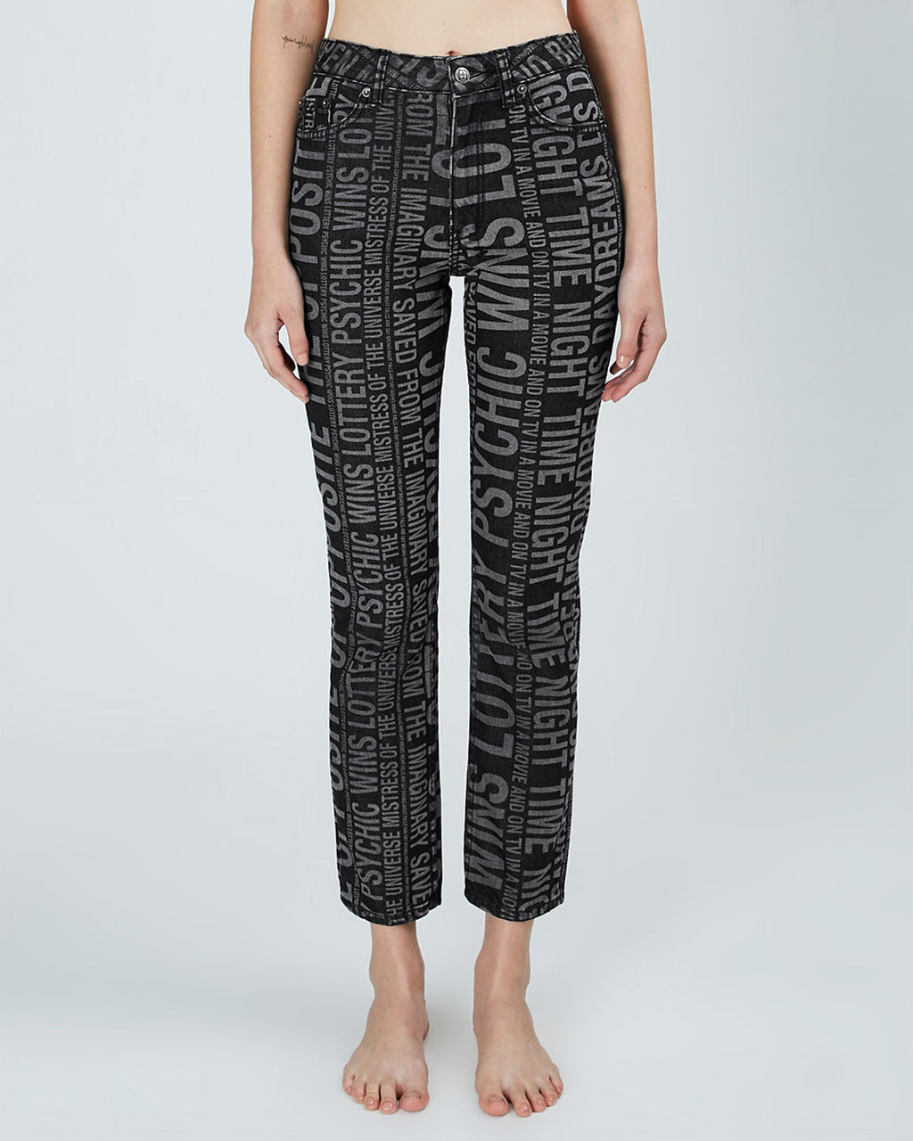 Womens Slim Pin Type O Slim Denim Jeans - Black